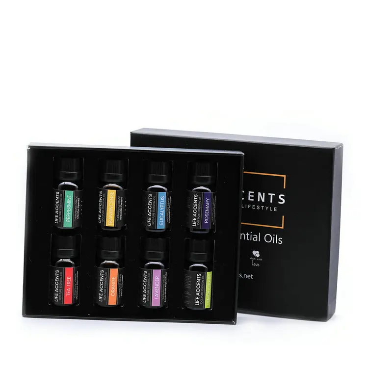 

Hot Selling Customized Label High Quality Natural Essential Oil Gift Set, Orange-red liquid
