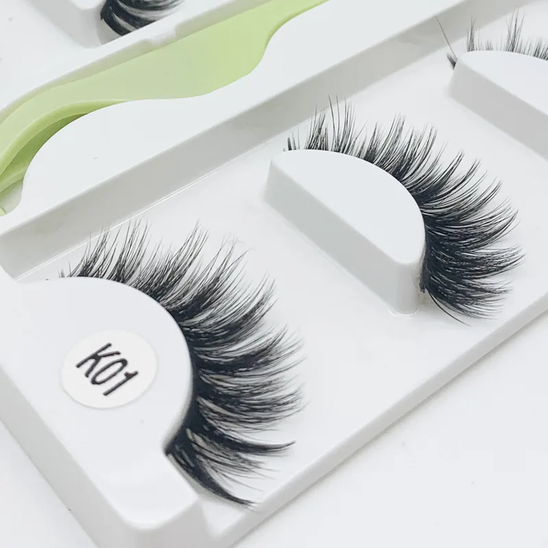 

Wholesale 5 Pairs Of Lashes Natural Thick Eyelash Extension 100% Real Mink Fur 3D Mink Eyelashes, Black color
