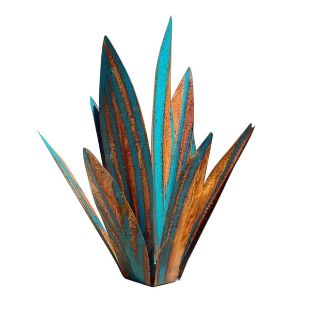 

Metal Art Tequila Rustic Sculpture Agave Sculpture Home Decor Yard Stakes Lawn Ornaments Garden Plants Agave Metal Decoration, Colorful