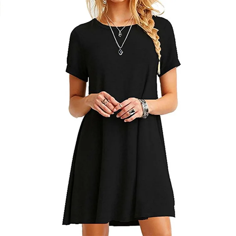 

Women's Summer Casual Tshirt Dresses Short Sleeve Boho Beach Dress