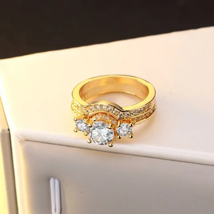 

Latest women 14k gold finger jewelry ring diamond wedding rings set designs