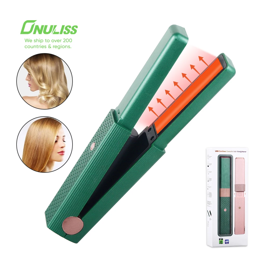 

New Arrivals Portable Flat Iron Wireless Hair Straightener 2 In 1 Curling And Straightening Cordless Flat Irons