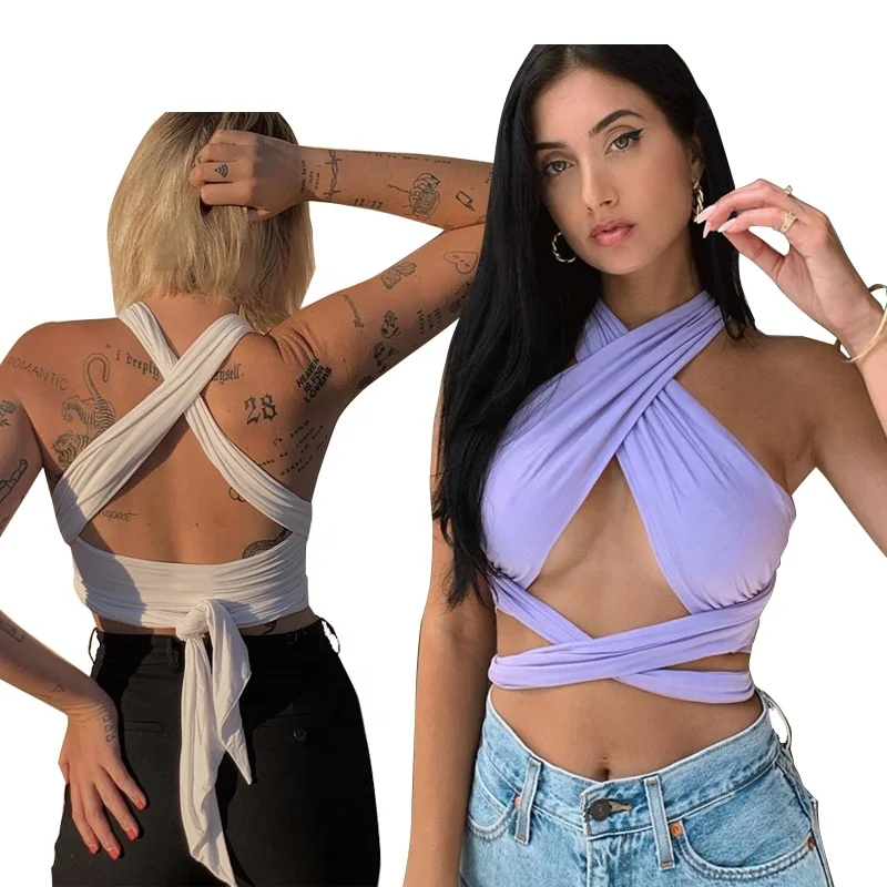 

2021 Spring Summer Female Trendy Ladies Streetwear Club Party Clothes Crop Top