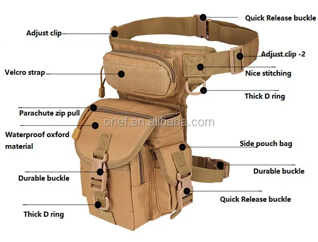 Military Tactical Drop Leg Sac Pack étui Ceinture Pour Homme Imperméable Outdoor Sac