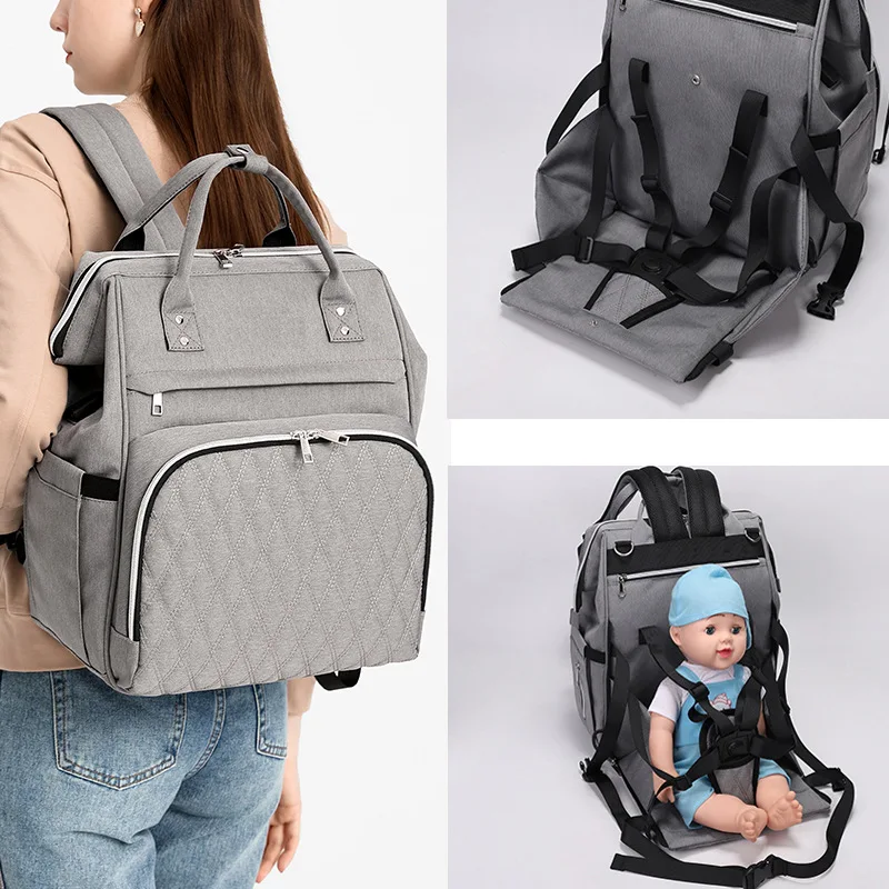 

Large capacity mummy diaper side pocket backpack baby diapers backpack with USB port for charging, Red,grey,black,blue, customized