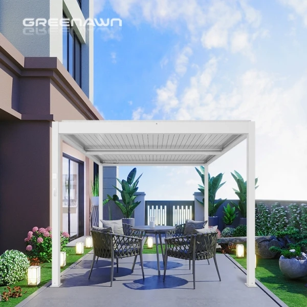 

Luxury Modern Outdoor Pergola Aluminium Waterproof Louver Roof Metal Garden Pergola