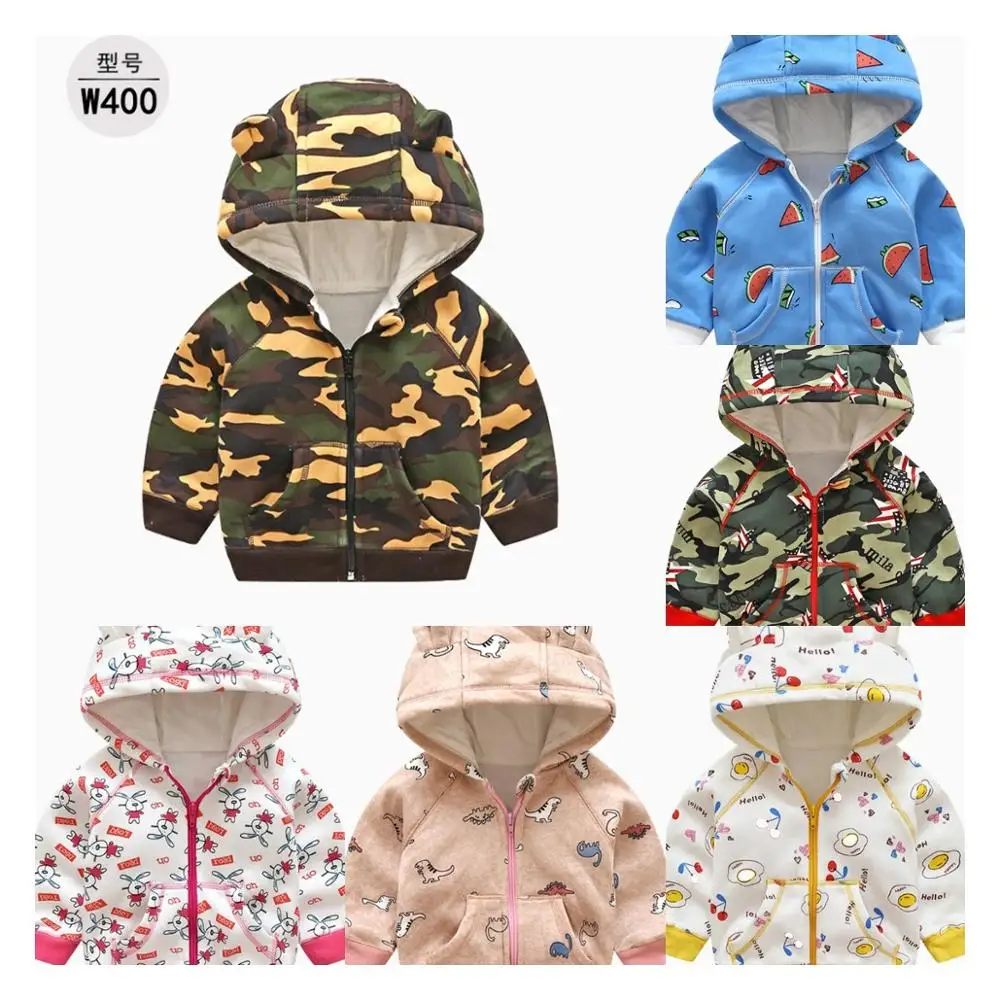 

High quality print boys girls hooded zip up winter toddler jacket for baby boy, Various designs