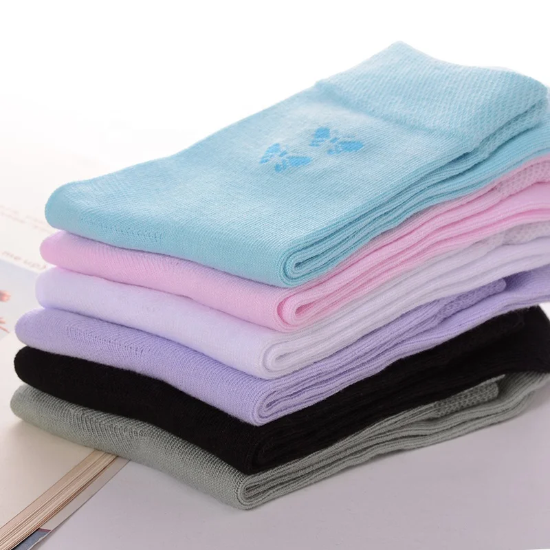 
2019 new design autumn winter bamboo fiber breathable women solid color socks 