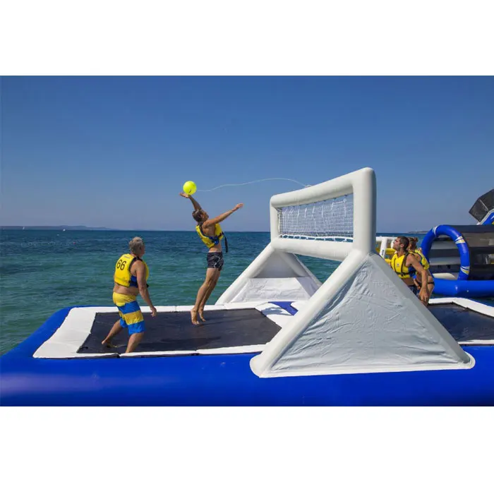 Factory price inflatable water games inflatable trampoline volleyball and dodgeball court