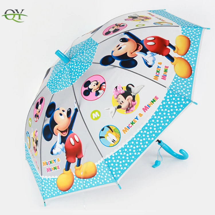 

high quality cheap clear children kids cartoon paraguas mikey printed, Customized color