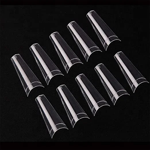 

Nail Tips 500 Acrylic Half Press on Nails Fale 10 Sizes Nail Extensions with Box for Salon Professional Products Supplies, Clear/natural press on nails