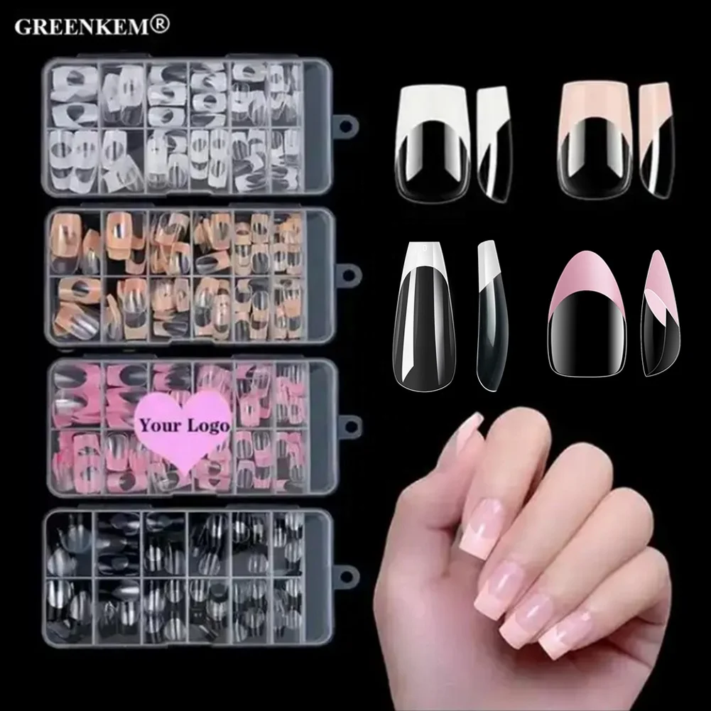 

120pcs 12 Sizes Multi Color Nail Tips Medium French Style Square False Nail Cute Style Soft Gel Detachable Nail Tips