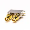 CCTV Camera Right Angle Dual Female BNC Connector Gold Plated