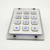 12 key button dustproof steel pos systems keypad for safe financial equipment