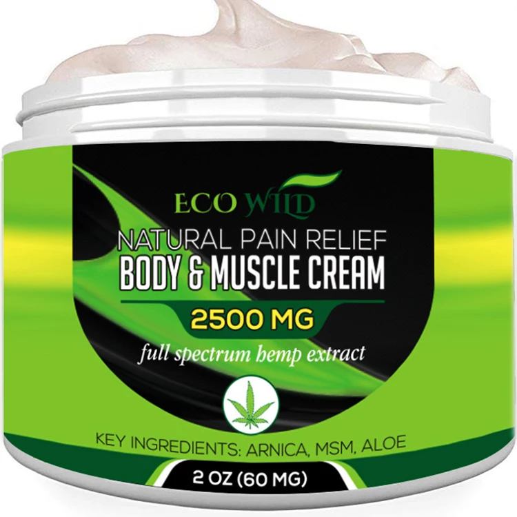 

Amazon Hot Sale Private Label 100% Natural Aloe Vera Relieve Stress Reduce Pain Body Muscle Cream CBD Hemp Oil