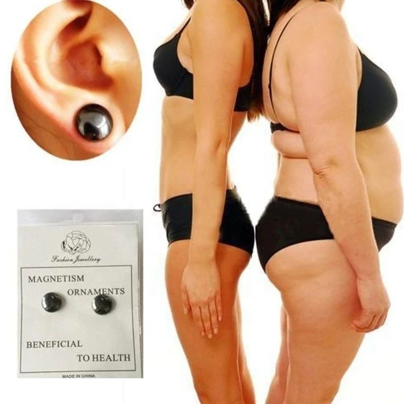 

Slimming Black Magnetic Earrings for Women Men Lose Weight Stud Earrings, Picture