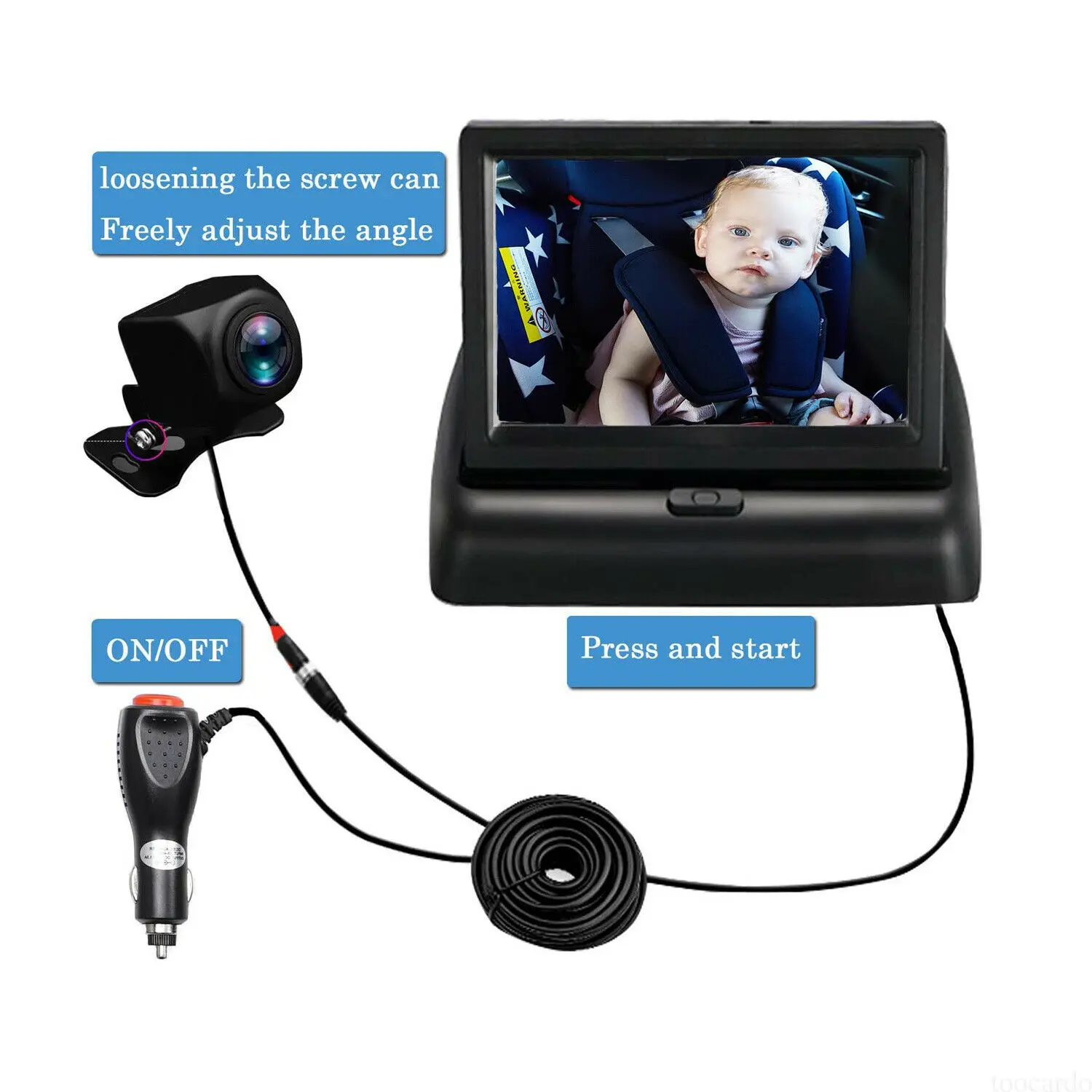 Factory Supply 720p 4 3 Inch Foldable Screen 4pin Plug Play Kit Rear Mirror Camera Car Baby Monitor Buy 4 3 Inch Foldable Screen Car Rear View Baby Monitor 4pin Plug Play Universal 12 24v Product On Alibaba Com