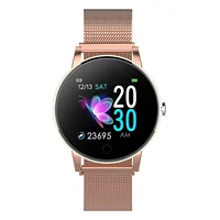 

Fashional IP68 waterproof Heart rate monitor Message reminder Women Round Fit Bit Smart Watch For Android and IOS Phones