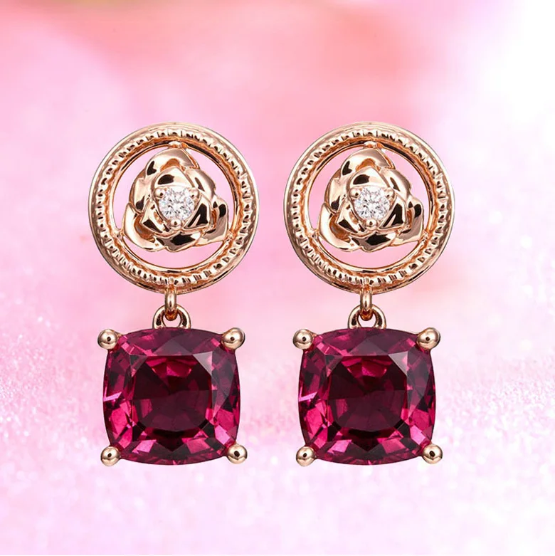 

18k rose gold ruby earring jewelry for women 2020 jewelry