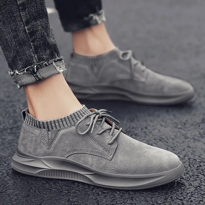 

OEM Men Shoes Sneakers Cow Leather Casual Shoes Breathable Driving Moccasins Lace Up Men's Shoes Outdoor Footwear oxford sneaker