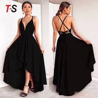 

2019 New designed plus size evening dress V-neck slip colorful bridesmaid dress long expansion dress