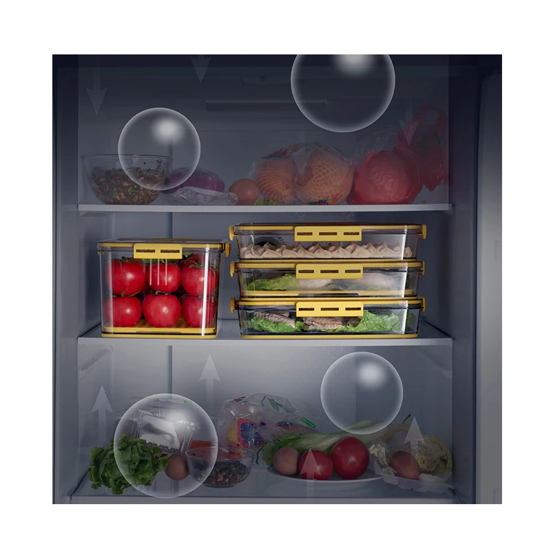 

5.1L Refrigerator Special Storage Container PET Plastic Transparent Thickening Timekeeping Freezing Draining Fresh Keeping Box