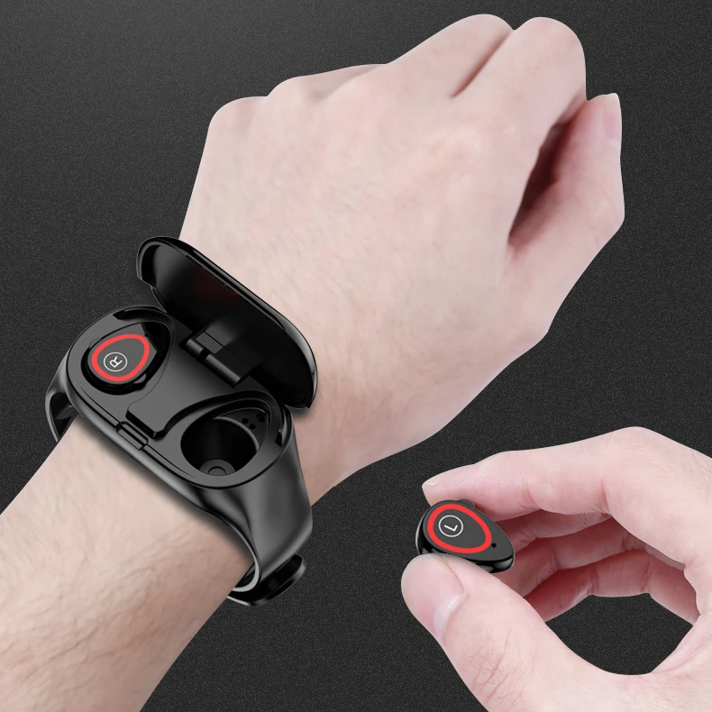 

2021 New Arrival M1 smartwatch bracelet with tws earphones, Multi-color