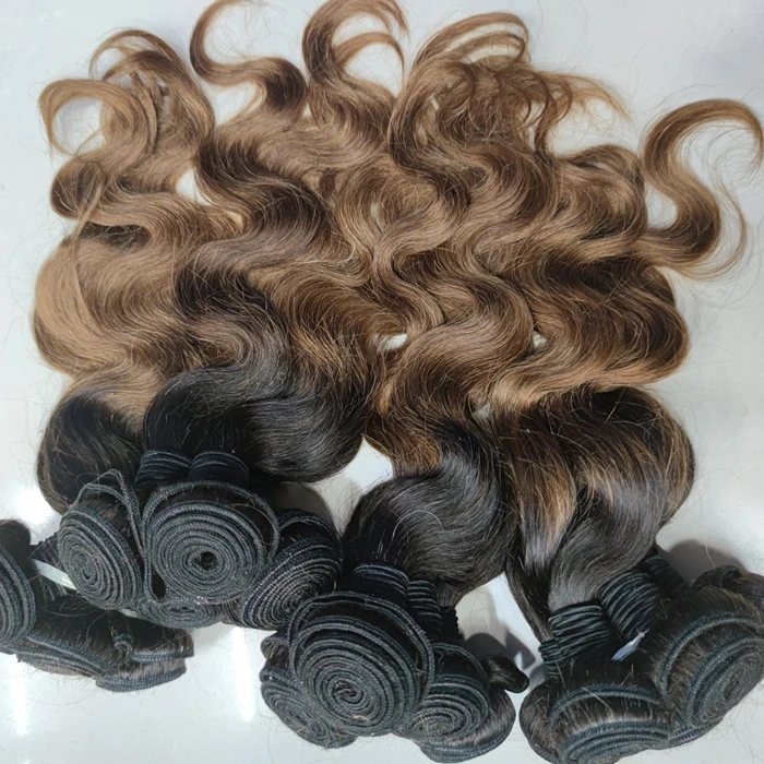 

Letsfly 100% Virgin Cuticle Aligned Hair Modern Show Raw Human Hair Weave Cheap Ombre Color 1B/99J Body Wave Hair Bundles