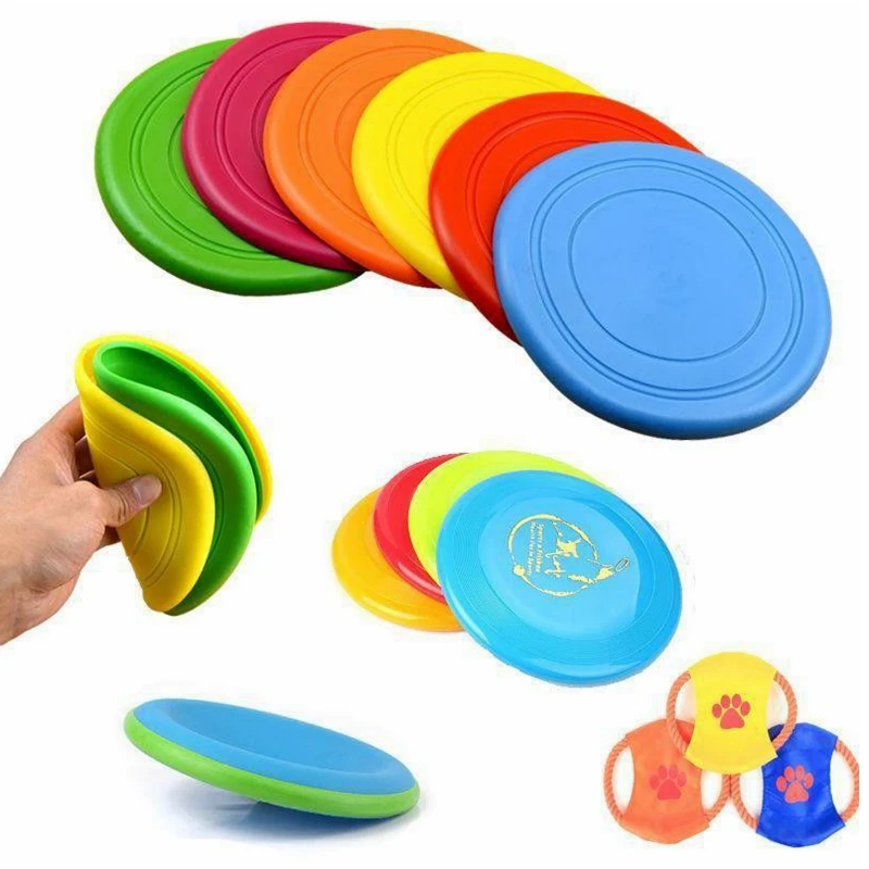 

Wholesale Non-Toxic Soft Flying Pet Flying Disc Silicone Saucer Training Dog Interactive Toys Pet Bite Resistant Frisbeed, Blue/red/yellow/orange/green