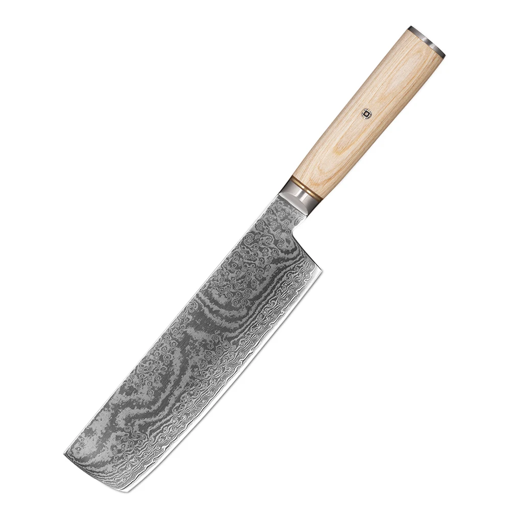 

New Original Design Japanese Damascus Steel 67 Layers Kitchen Sharp Vegetable Cutter Nakiri Knife with Pakka Wood Handle