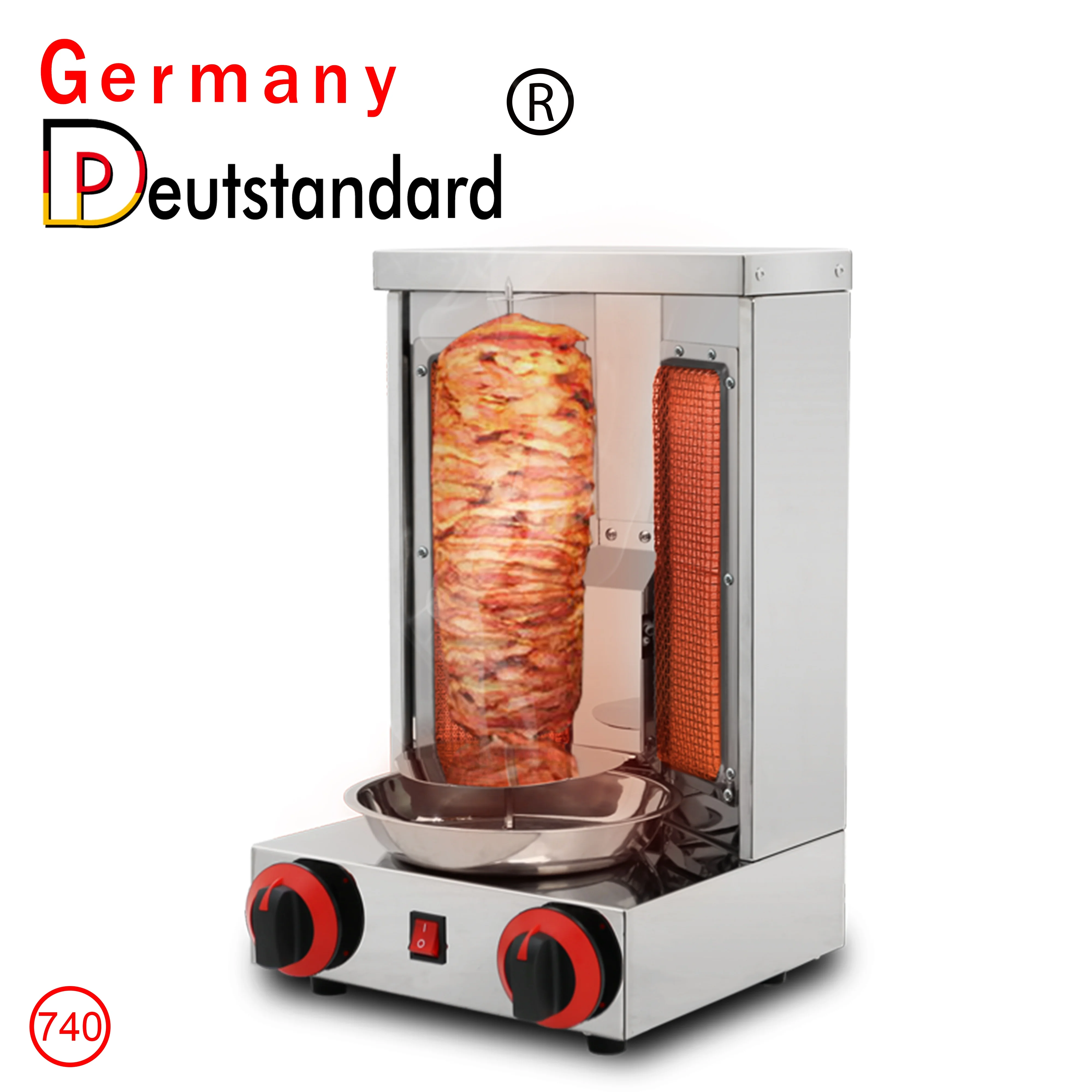 

Germany brand rotating gas and electric bbq shawarma grill set stainless steel machine