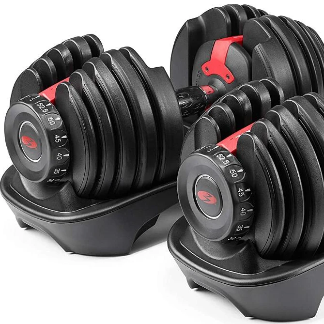 

High quality ready to ship 40kg 90 lbs automatic adjustable dumbbells set adjustable 90lbs