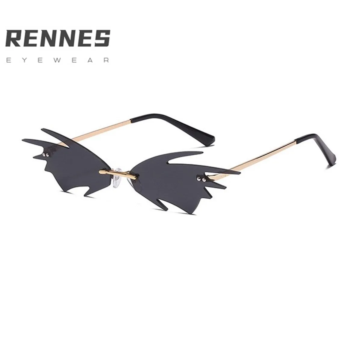 

[RTS] Fashion New Arrivals Irregular Sharp Metal Frame Party Sunglasses Frameless Glasses Sunglasses CE For Women, Custom colors