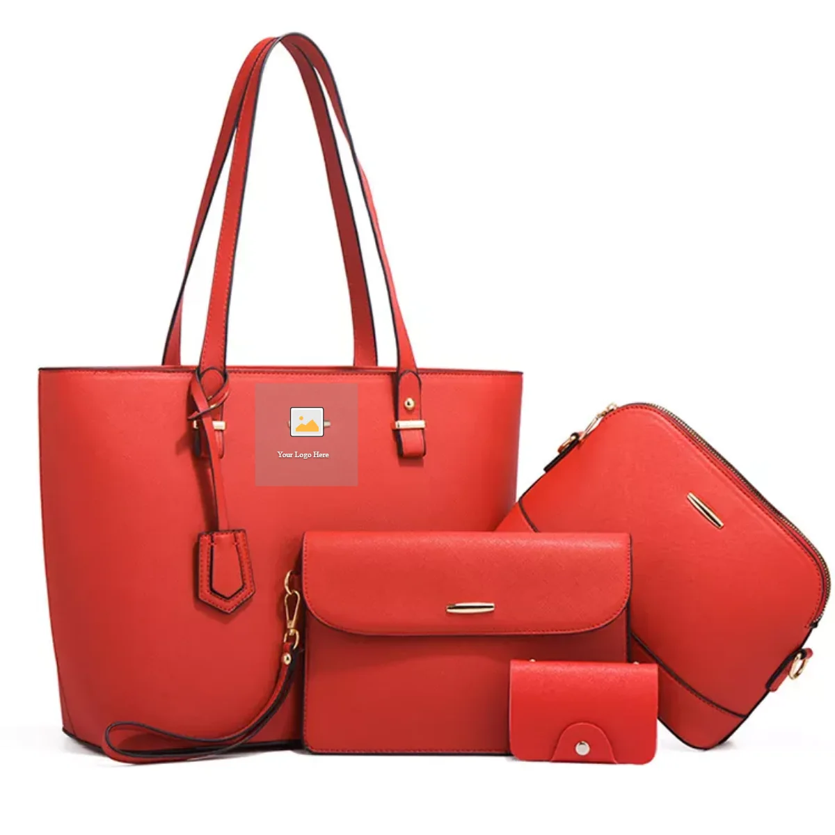Women Fashion Handbags Tote Bag Shoulder Bag Top Handle Satchel Purse Set 4pcs 