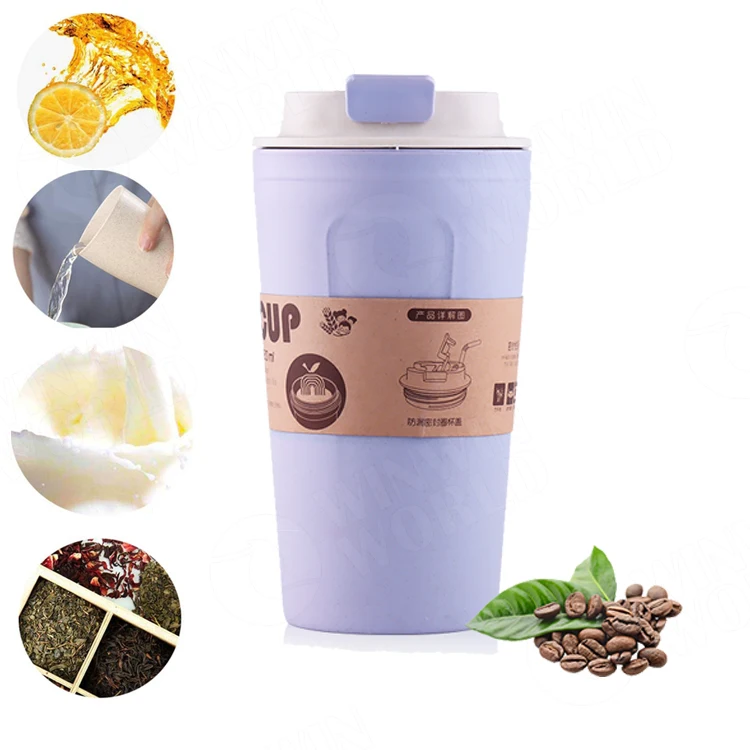 

Unbreakable Healthy Wheat Straw Cup Eco-Friendly Natural Fiber Coffee Tea Tumbler Degradeable To-Go Travel Gym Outdoor Mugs