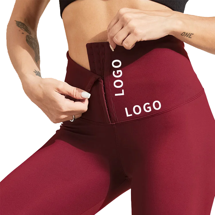 

NANBIN Wholesale S-5XL Plus Size Outdoor Sport Sauna Sweat Red Yoga Pants Women Fitness Waist Trainer Leggings, As shown