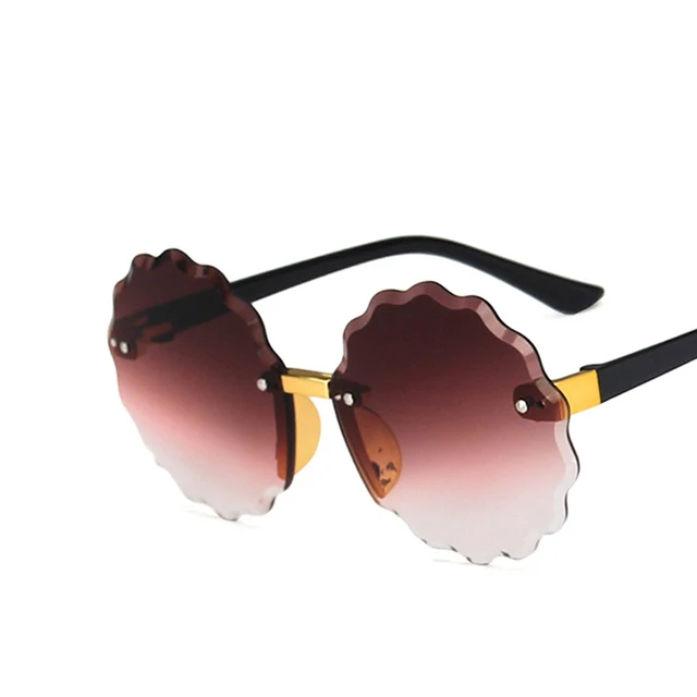 

Child Cute Round Rimless Frame Sunglasses Children Kids Gray Pink Blue Lens Boys Girls UV400 Protection Eyewear 2020, Colors