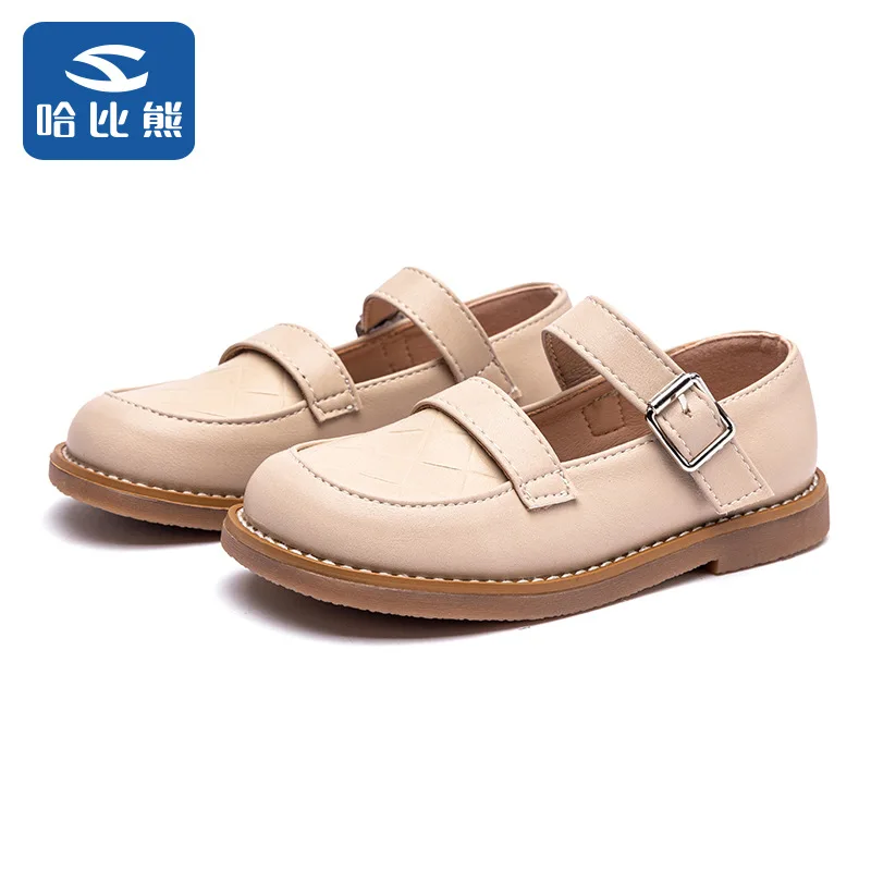 

Nian OEM Zapato de cuero new little kids manufacturer children flat shoes cheap children casual shoes, Black white