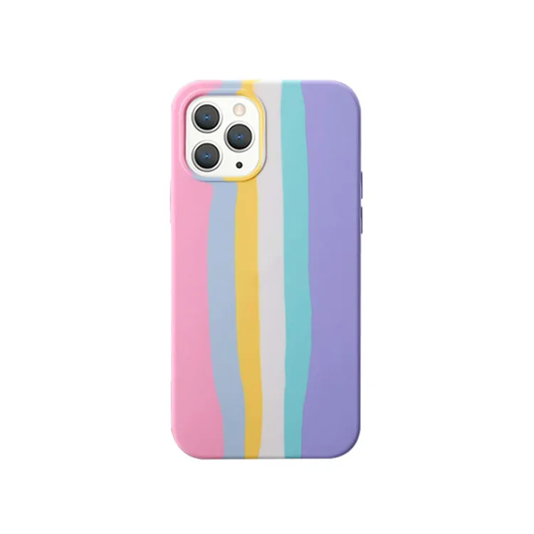 

New Arrival rainbow silicon case For iPhone 12 Pro Max 12 Rro 12Mini 6 6 Plus 7 8Plus 11 11Pro 11Pro Max Cell Phone Case