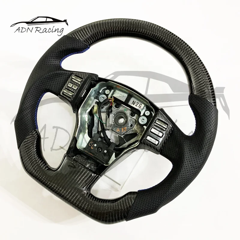 Custom Sporty Flat Bottom Carbon Fiber Steering Wheel For Infiniti G35