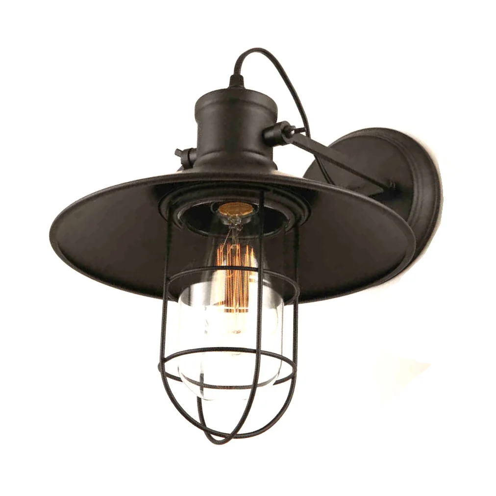 Iron Vintage Retro Industrial Loft Rustic Wall Sconce Light Outdoor Lamp Fixture 