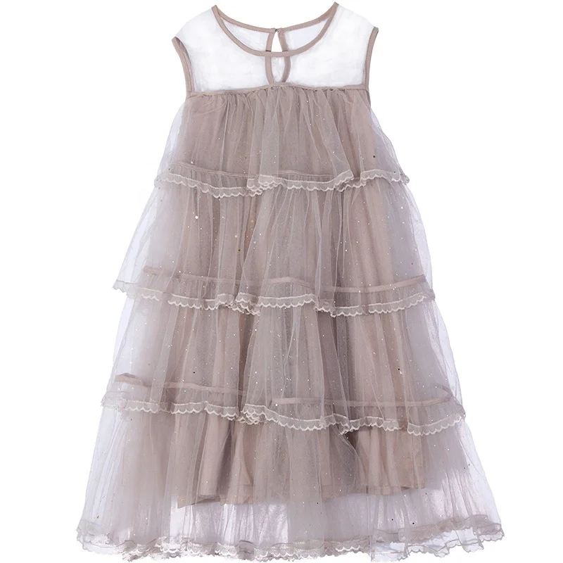 

B22403A Fashion Girl's summer dress Princess gauze dress Cake Dress