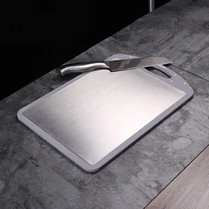 Image of High quality Double sides usable Creative stainless cutting board metal chopping blocks