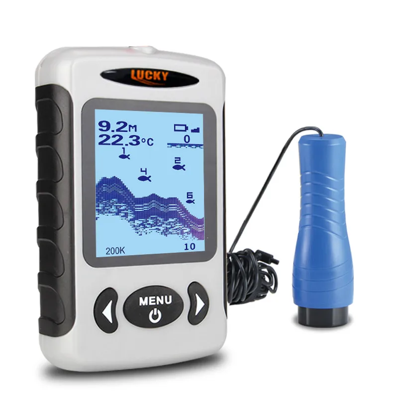 

Portable Lucky FF718 Screen Echo Sounder Transducer sonar fish finder gps Water Depth Fish Finder, Grey