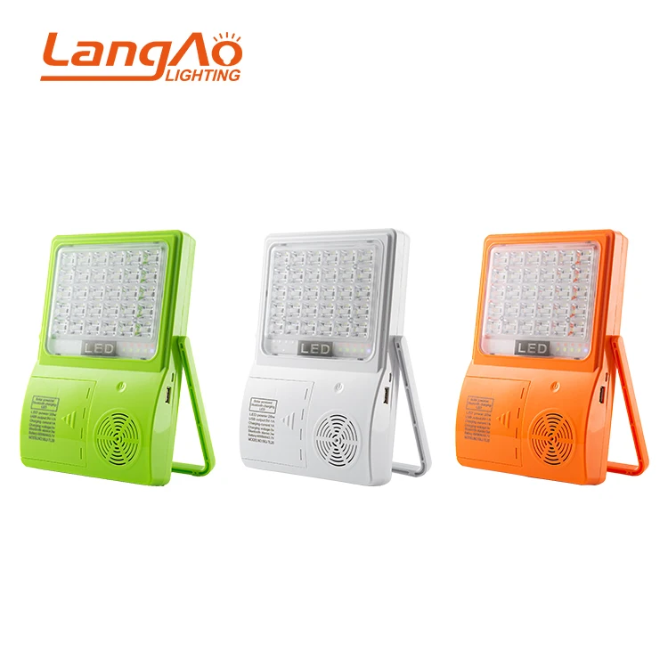 Cheap price rechargeable bluetooth music camping garden warning emergency outdoor led solar flood light