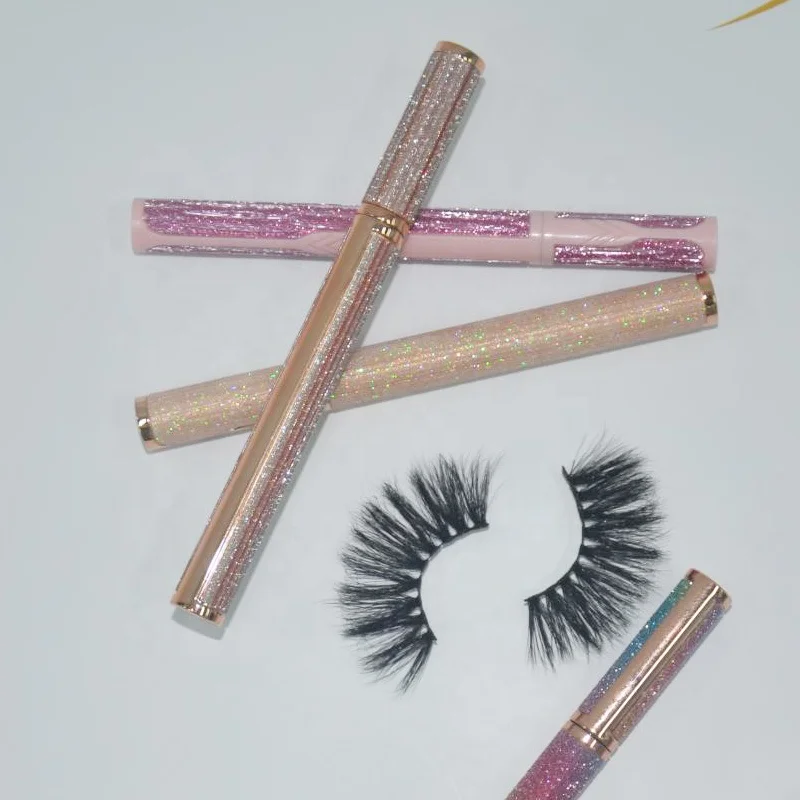 

2021 New Design Self Adhesive Eyeliner 3D Mink Eyelashes Waterproof Long Lasting Magic Eyeliner Glue Pen, Black .clear .other color