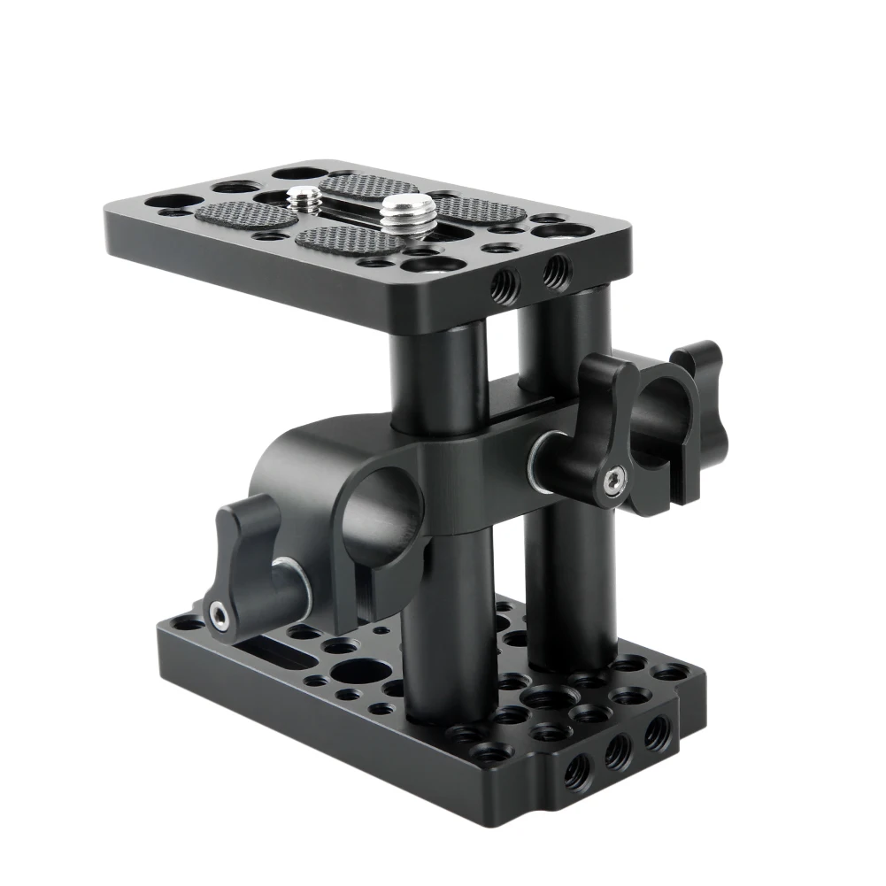 

NICEYRIG DSLR Camera Quick Release Baseplate Switching Kit with 15mm Rod Raiser Clamp, Short Rods, Easy Plates