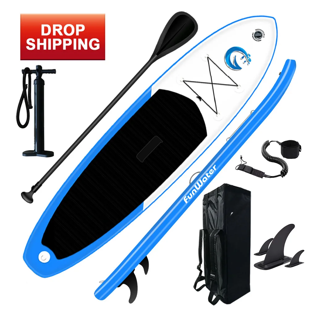 

FUNWATER drop shipping sup paddle board board paddle stand up surfboard sup paddle inflatable sports equipment, Blue