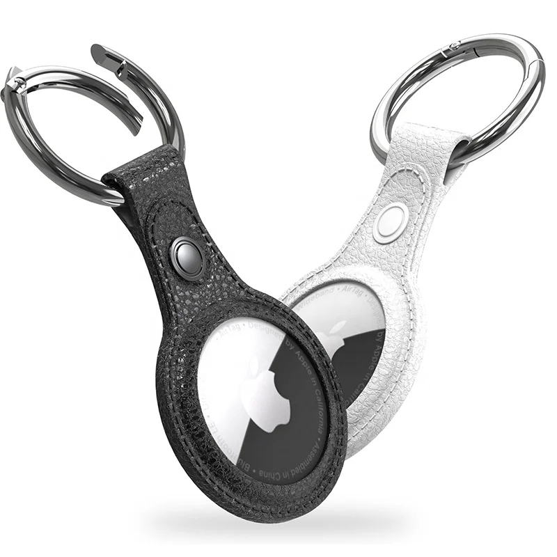 

2021 New PU Leather Tracker Device Key Finder Air Tag Case Protective Anti-lost Key chain Airtag Case