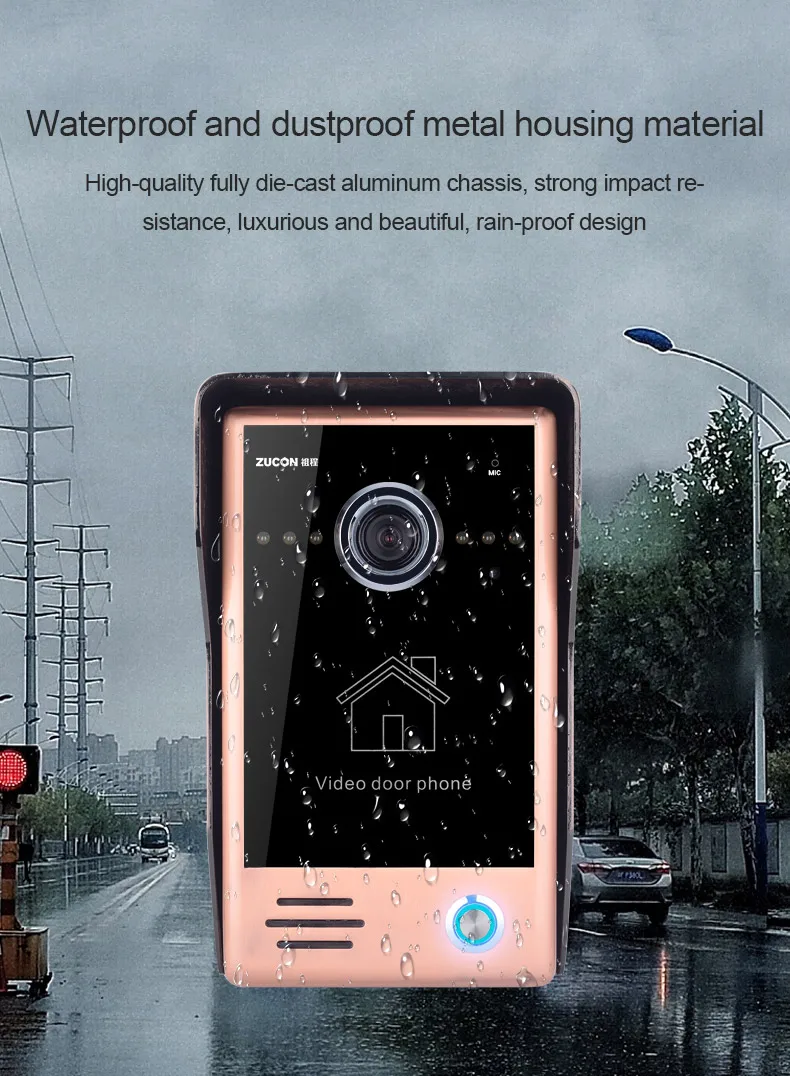 Color HD night vision 7 inch 10 inch video intercom doorbell swipe wired video intercom